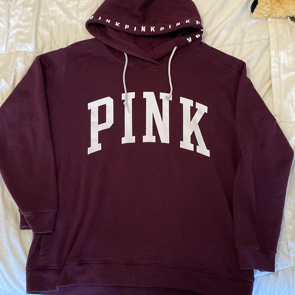 Burgundy Victoria’s Secret Pink hoodie